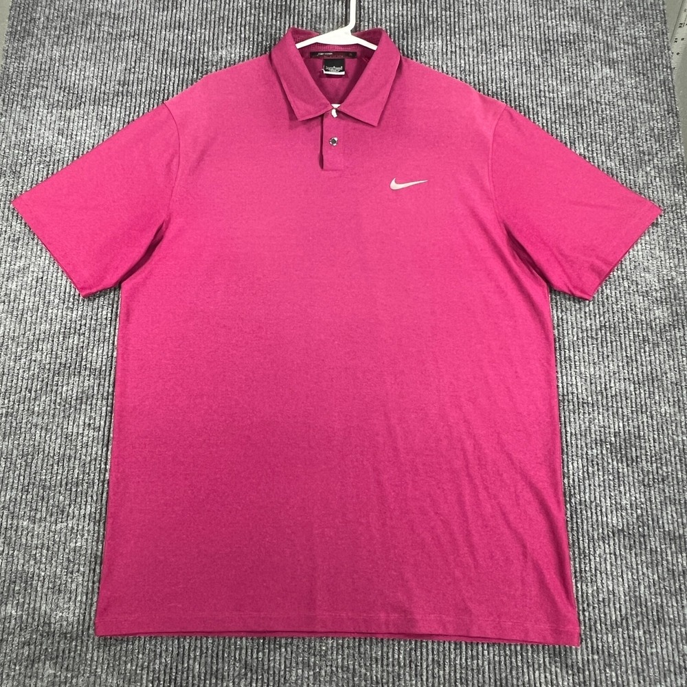 Nike Tiger Woods Polo Shirt Mens Large Purple Short Sleeve Golf Outdoor Casual - Picture 2 of 12